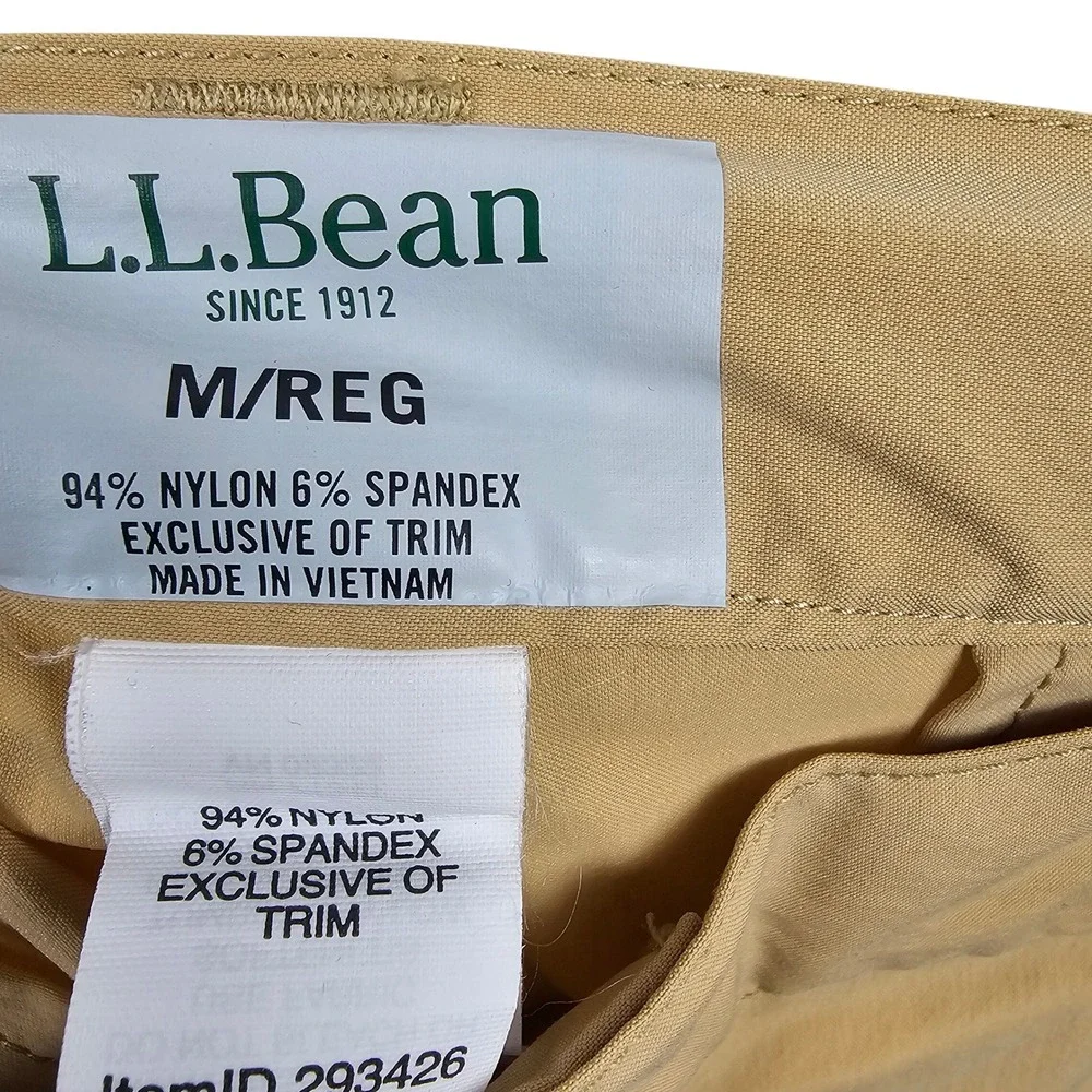 LL Bean Men's Cresta Hiking‎ Cargo Shorts Tan Khaki Nylon Spandex Stretch Medium